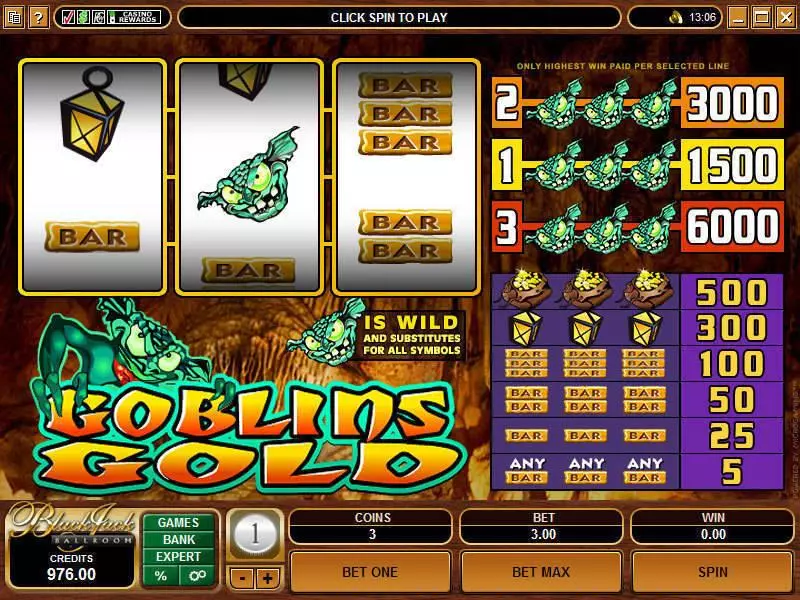 Goblin's Gold  Real Money Slot made by Microgaming - Main Screen Reels