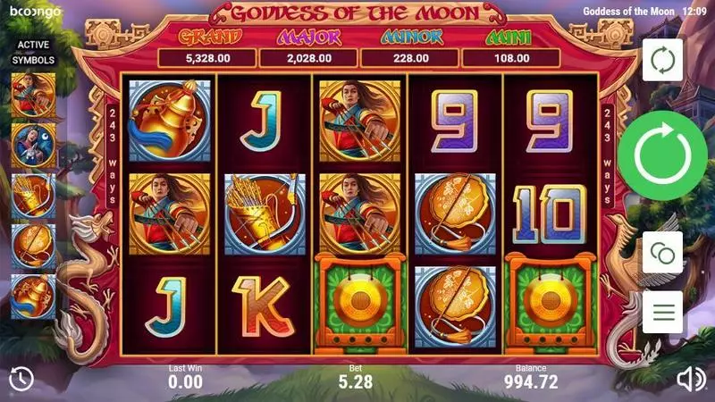 Goddes of the Moon  Real Money Slot made by Booongo - Main Screen Reels