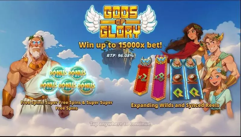 Gods of Glory  Real Money Slot made by Slotmill - Introduction Screen