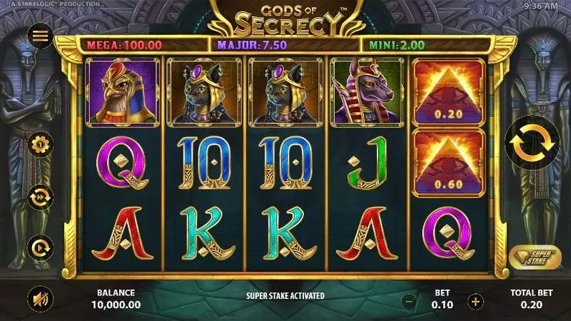 Gods of Secrecy  Real Money Slot made by StakeLogic - Main Screen Reels