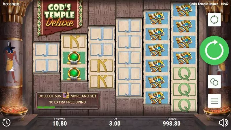 God's Temple Deluxe  Real Money Slot made by Booongo - Main Screen Reels