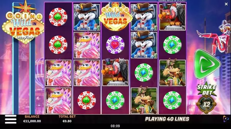 Going Wild in Vegas Wild Fight  Real Money Slot made by ReelPlay - Main Screen Reels