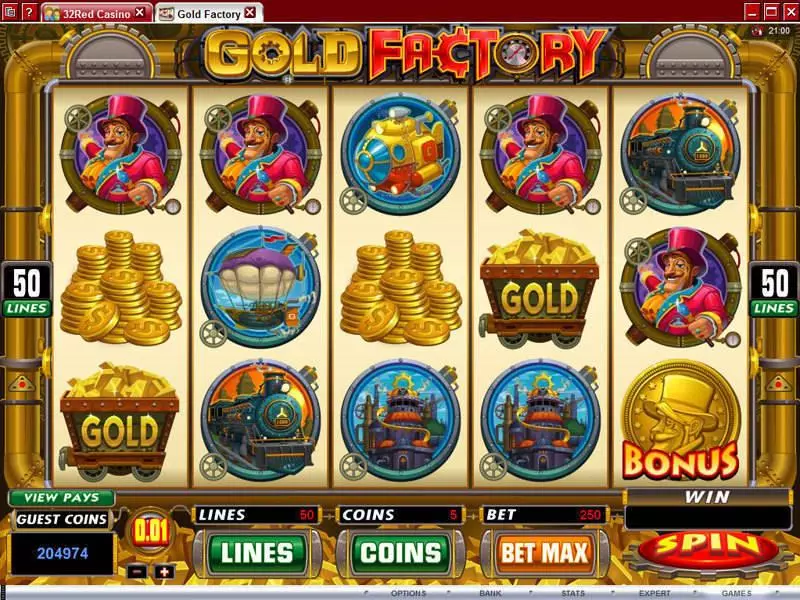 Gold Factory  Real Money Slot made by Microgaming - Main Screen Reels