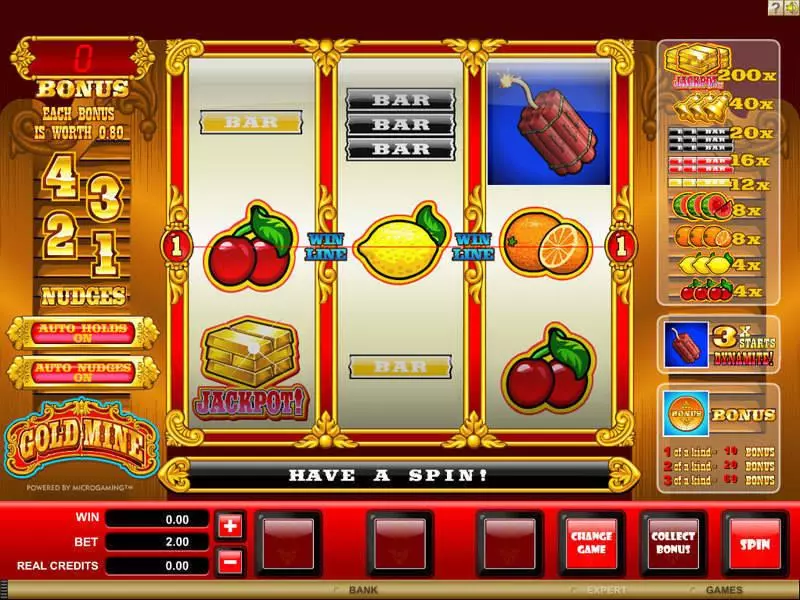 Gold Mine  Real Money Slot made by Microgaming - Main Screen Reels