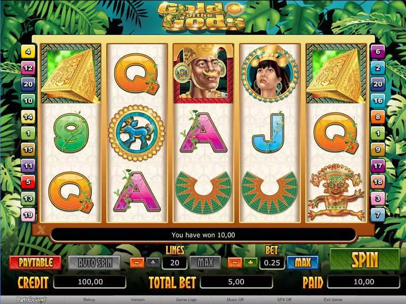 Gold of the Gods  Real Money Slot made by bwin.party - Main Screen Reels