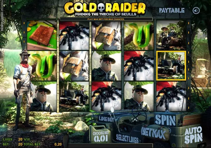 Gold Raider  Real Money Slot made by Sheriff Gaming - Main Screen Reels