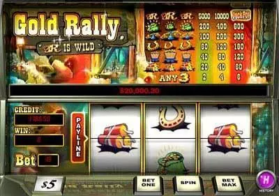 Gold Rally 1 Line  Real Money Slot made by PlayTech - Main Screen Reels