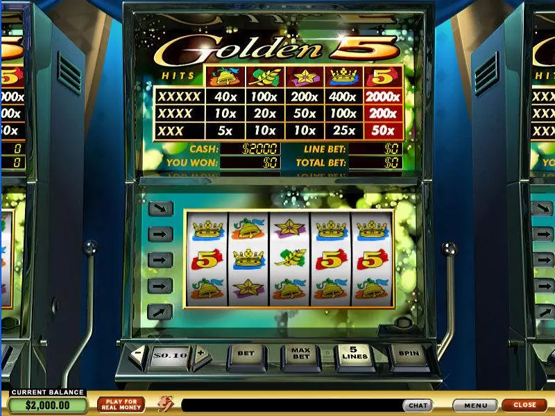 Golden 5  Real Money Slot made by PlayTech - Main Screen Reels