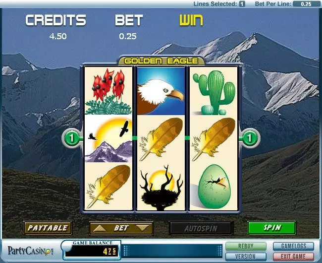 Golden Eagle  Real Money Slot made by bwin.party - Main Screen Reels