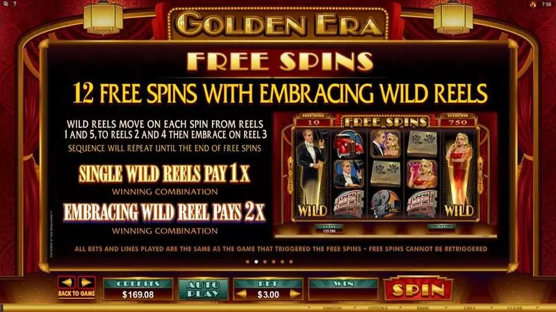 Golden Era  Real Money Slot made by Microgaming - Info and Rules