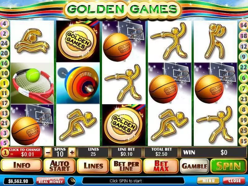 Golden Games  Real Money Slot made by PlayTech - Main Screen Reels