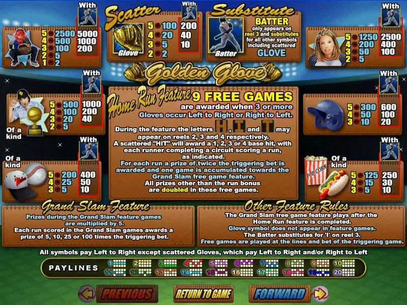 Golden Glove  Real Money Slot made by RTG - Info and Rules
