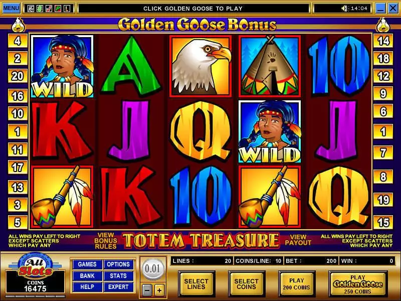 Golden Goose - Totem Treasure  Real Money Slot made by Microgaming - Main Screen Reels