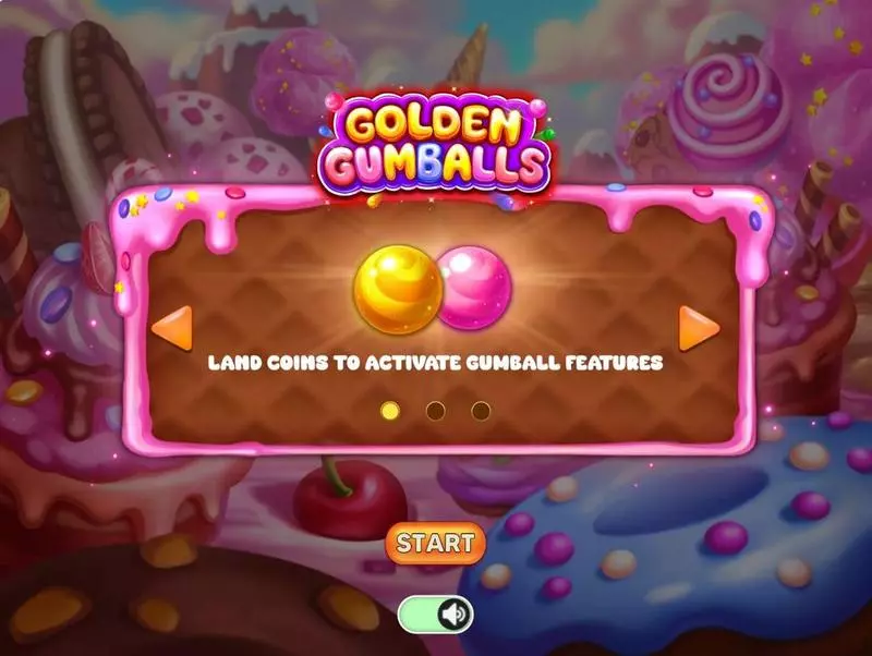 Golden Gumballs  Real Money Slot made by Four Leaf Gaming - Introduction Screen
