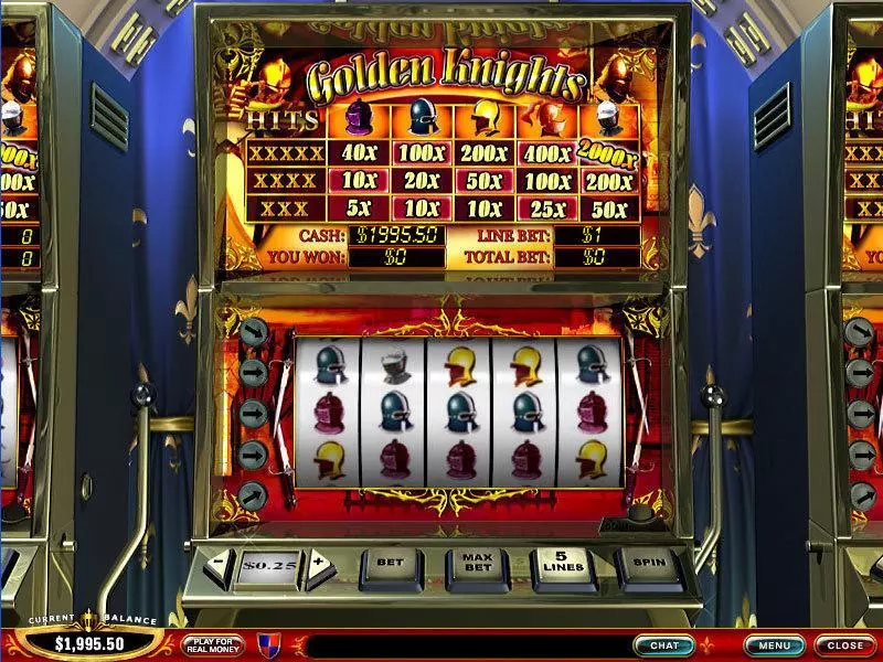 Golden Knights  Real Money Slot made by PlayTech - Main Screen Reels