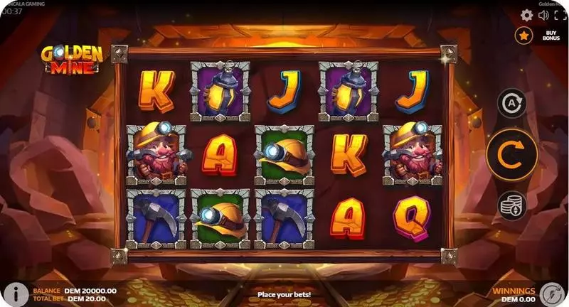 Golden Mine  Real Money Slot made by Mancala Gaming - Main Screen Reels