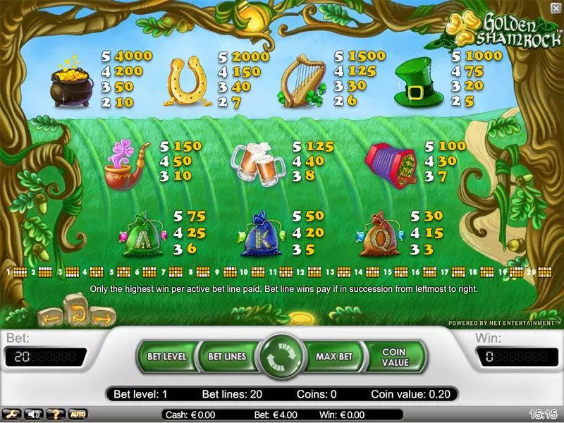 Golden Shamrock  Real Money Slot made by NetEnt - Info and Rules