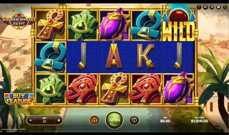 Golden Wheels of Egypt  Real Money Slot made by NetEnt - Main Screen Reels
