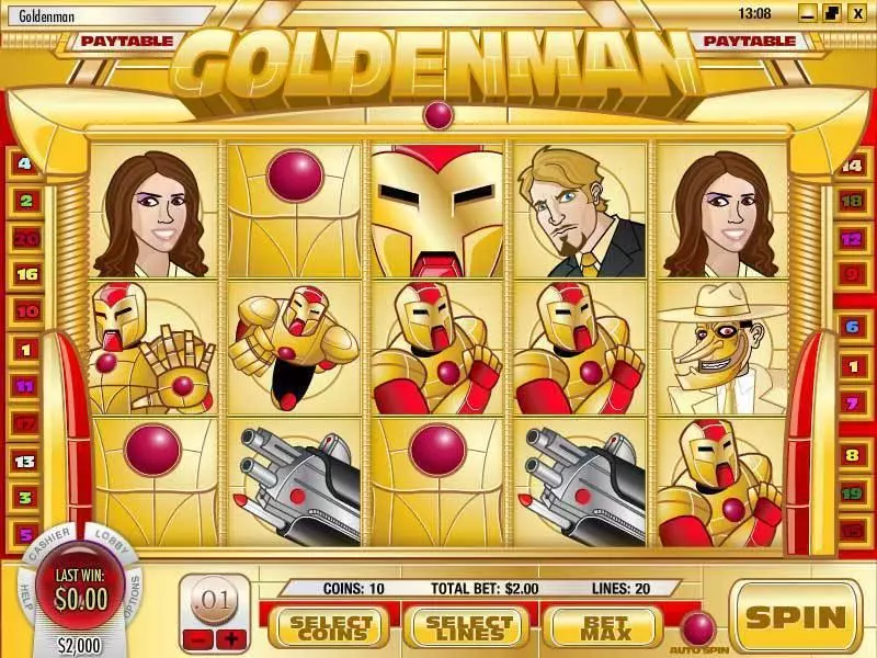 Goldenman  Real Money Slot made by Rival - Main Screen Reels