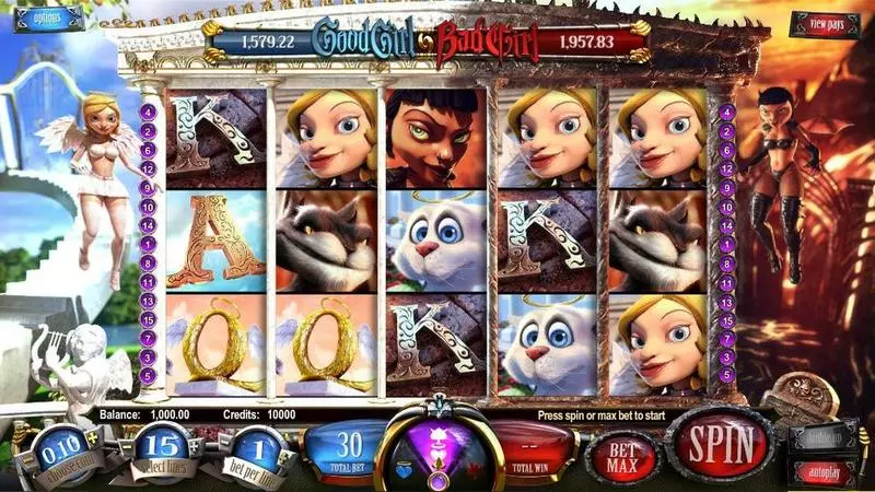 Good Girl, Bad Girl  Real Money Slot made by BetSoft - Introduction Screen