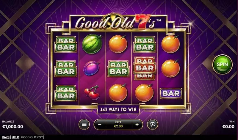 Good Old 7’s  Real Money Slot made by NetEnt - Main Screen Reels
