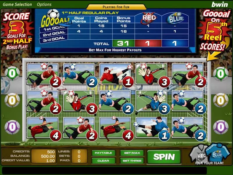 Goooal!  Real Money Slot made by Amaya - Main Screen Reels