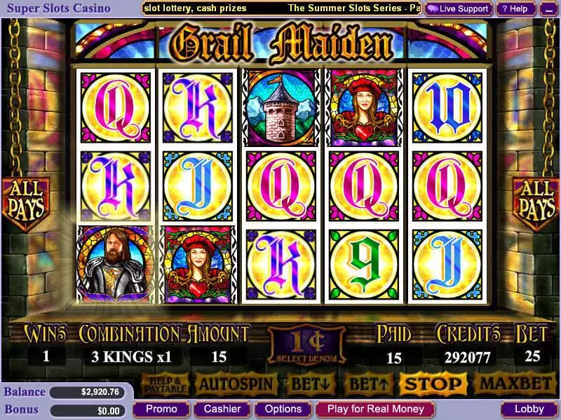 Grail Maiden  Real Money Slot made by WGS Technology - Main Screen Reels