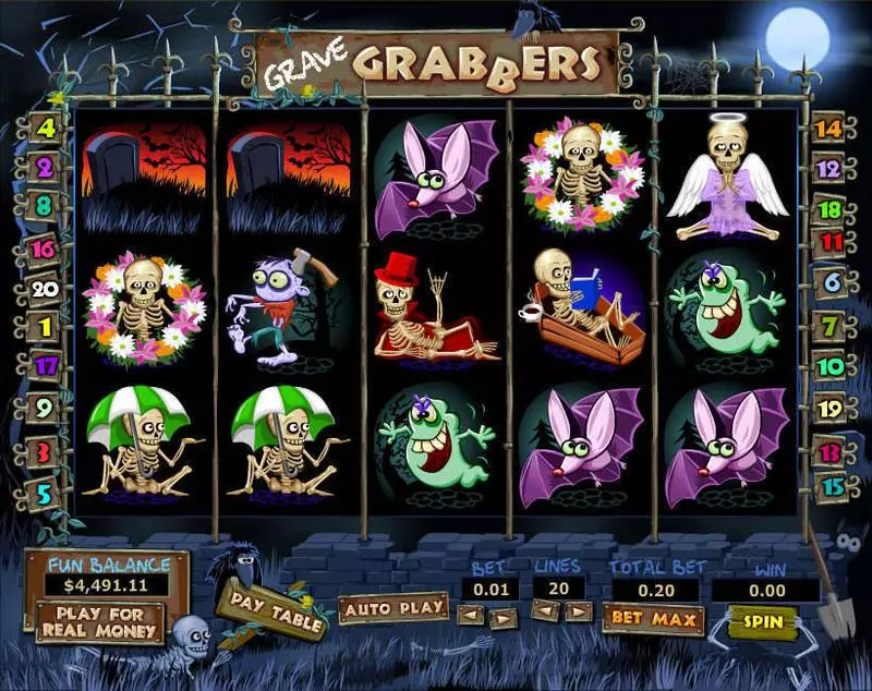 Grave Grabbers  Real Money Slot made by Topgame - Main Screen Reels