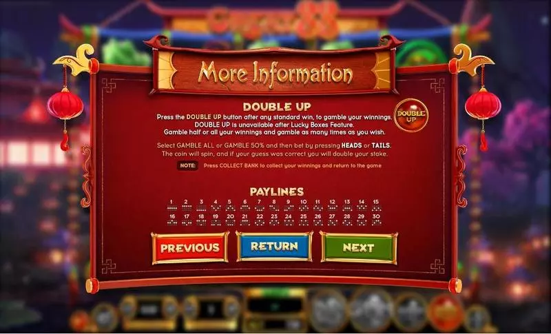 GREAT 88  Real Money Slot made by BetSoft - Info and Rules