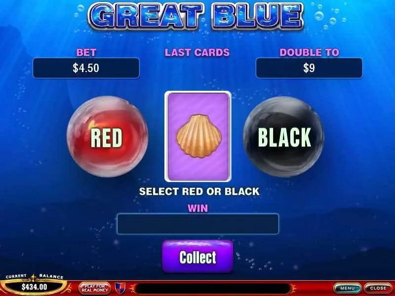 Great Blue  Real Money Slot made by PlayTech - Gamble Screen