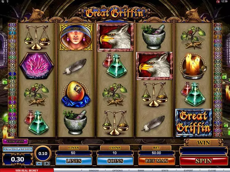 Great Griffin  Real Money Slot made by Microgaming - Main Screen Reels