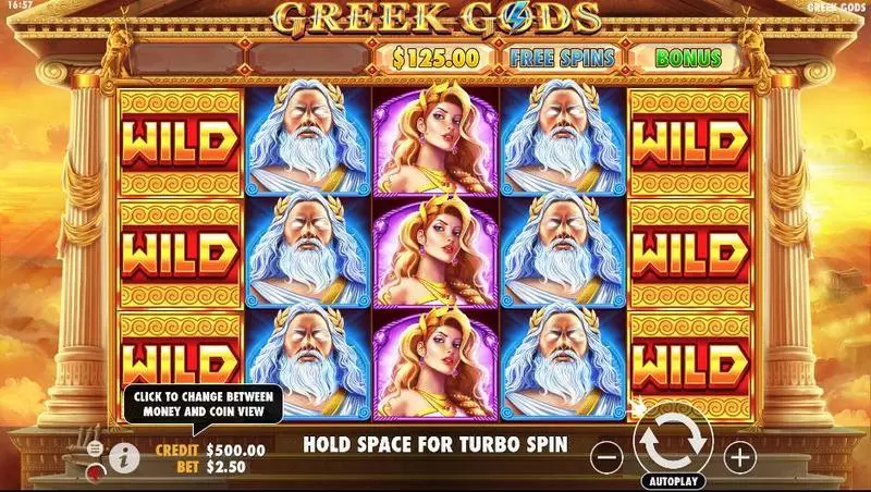 Greek Gods  Real Money Slot made by Pragmatic Play - Main Screen Reels