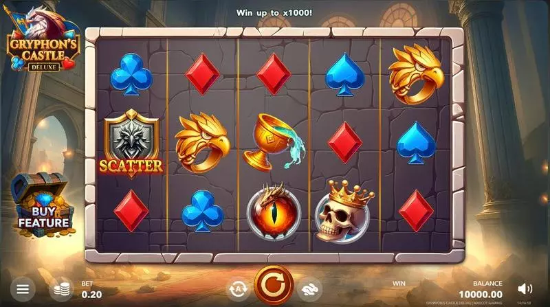 Gryphon`s Castle Deluxe  Real Money Slot made by Mascot Gaming - Main Screen Reels