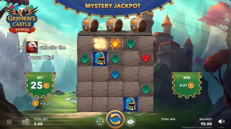 Gryphon's Castle Rush 25  Real Money Slot made by Mascot Gaming - Main Screen Reels