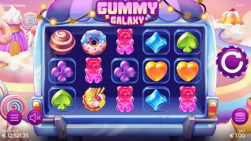 Gummy Galaxy  Real Money Slot made by Armadillo Studios - Main Screen Reels