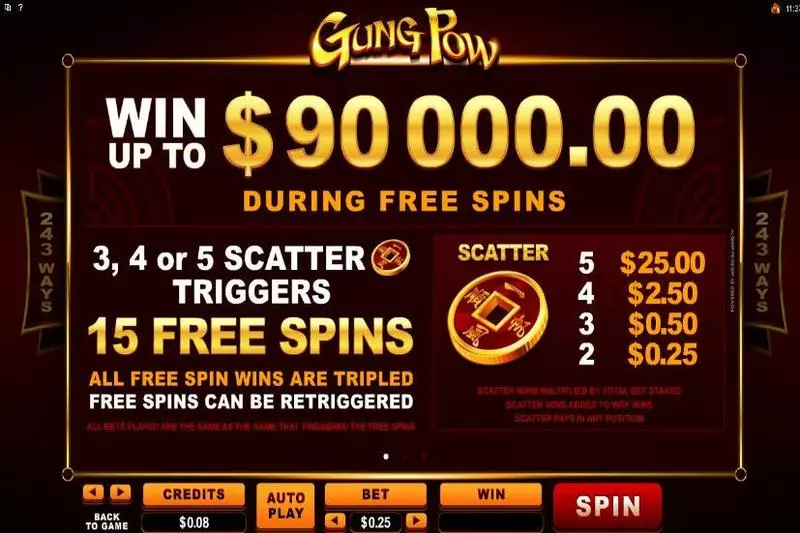 Gung Pow  Real Money Slot made by Microgaming - Info and Rules