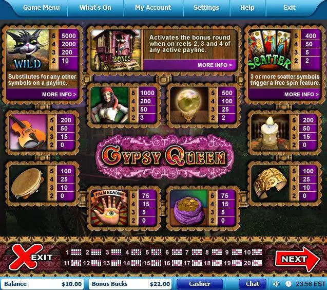 Gypsy Queen  Real Money Slot made by Leap Frog - Info and Rules