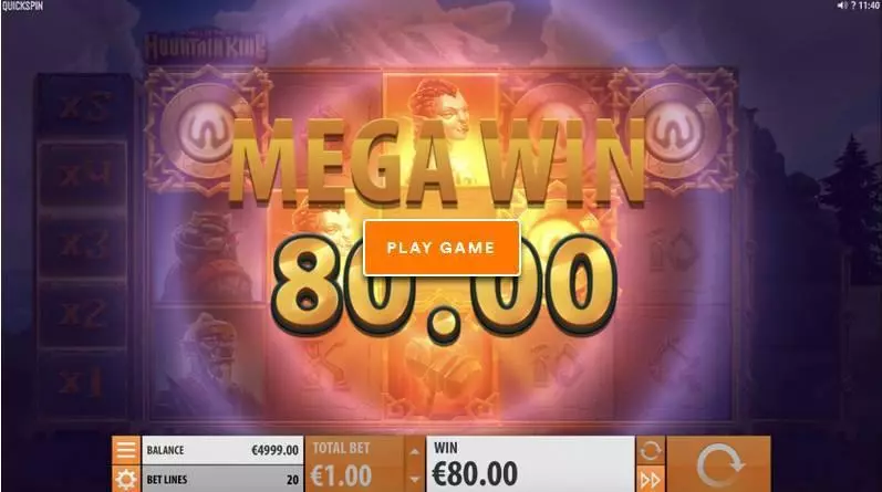Hall of the Mountain King  Real Money Slot made by Quickspin - Main Screen Reels