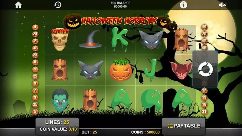 Halloween Horrors  Real Money Slot made by 1x2 Gaming - Main Screen Reels