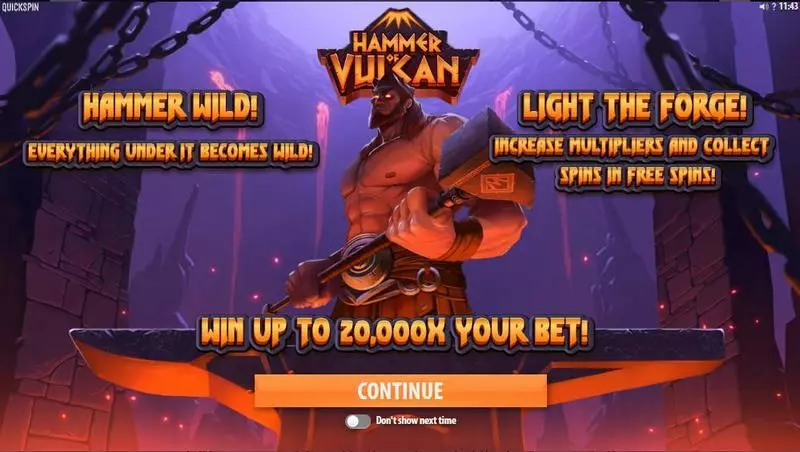 Hammer of Vulcan  Real Money Slot made by Quickspin - Bonus 1