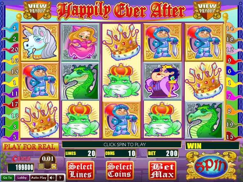 Happily Ever After  Real Money Slot made by Wizard Gaming - Main Screen Reels