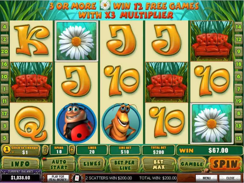 Happy Bugs  Real Money Slot made by PlayTech - Main Screen Reels