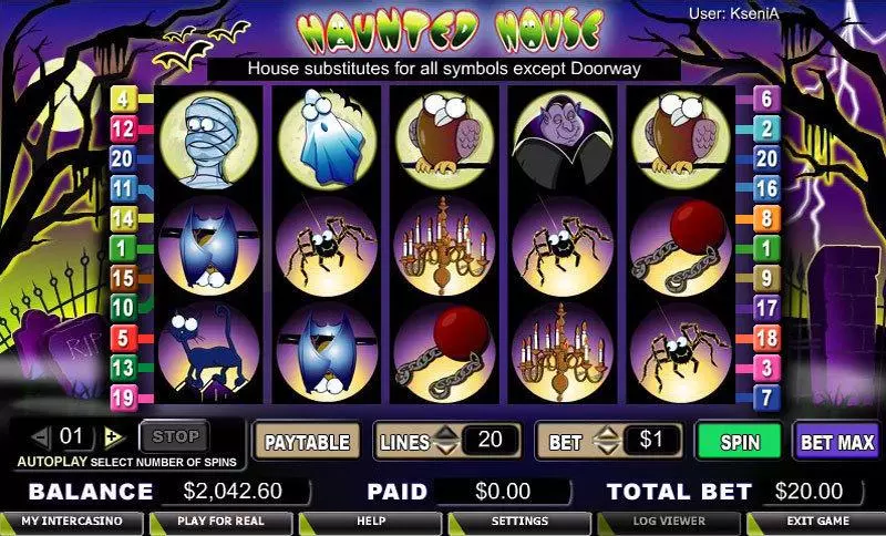 Haunted House  Real Money Slot made by CryptoLogic - Main Screen Reels