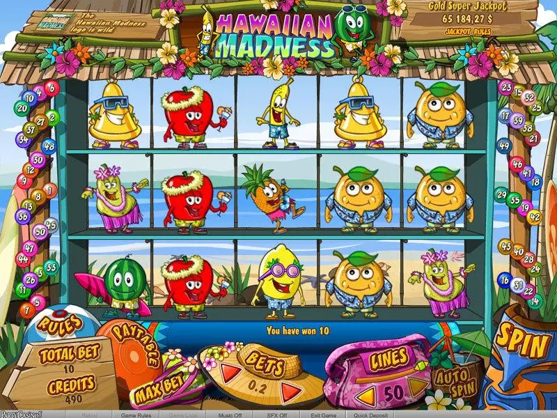 Hawaiian Madness  Real Money Slot made by bwin.party - Main Screen Reels