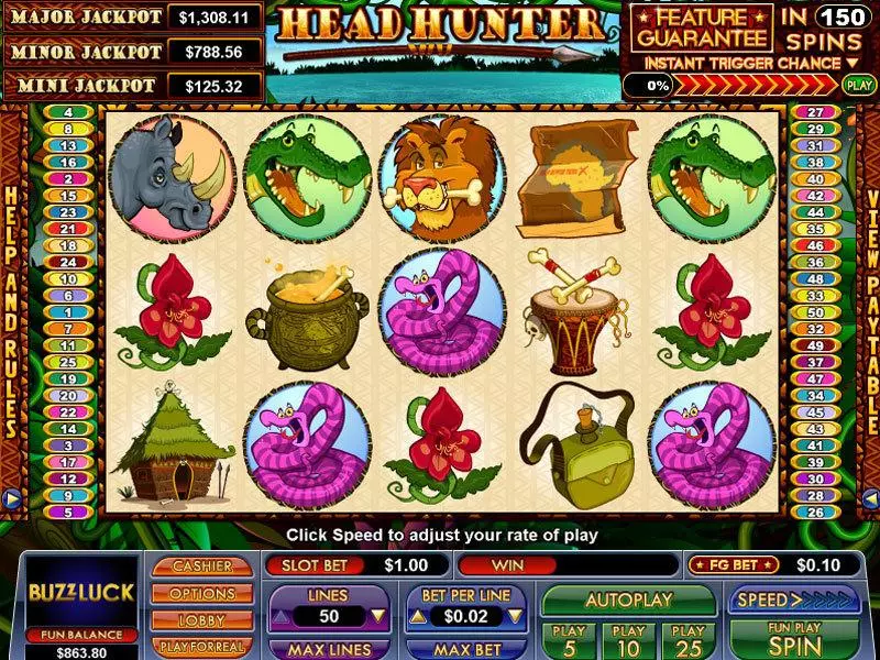 Head Hunter  Real Money Slot made by NuWorks - Main Screen Reels