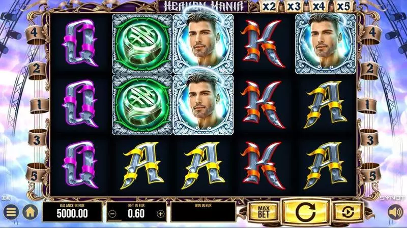Heaven Mania  Real Money Slot made by Synot Games - Main Screen Reels