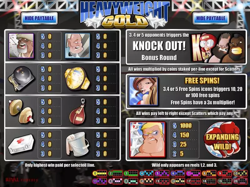 Heavyweight Gold  Real Money Slot made by Rival - Info and Rules