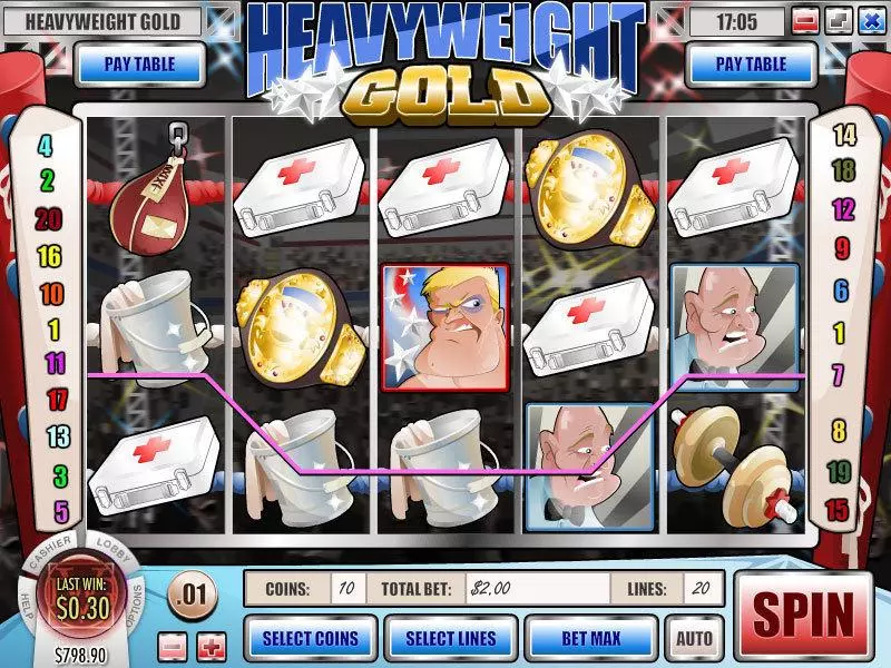 Heavyweight Gold  Real Money Slot made by Rival - Main Screen Reels