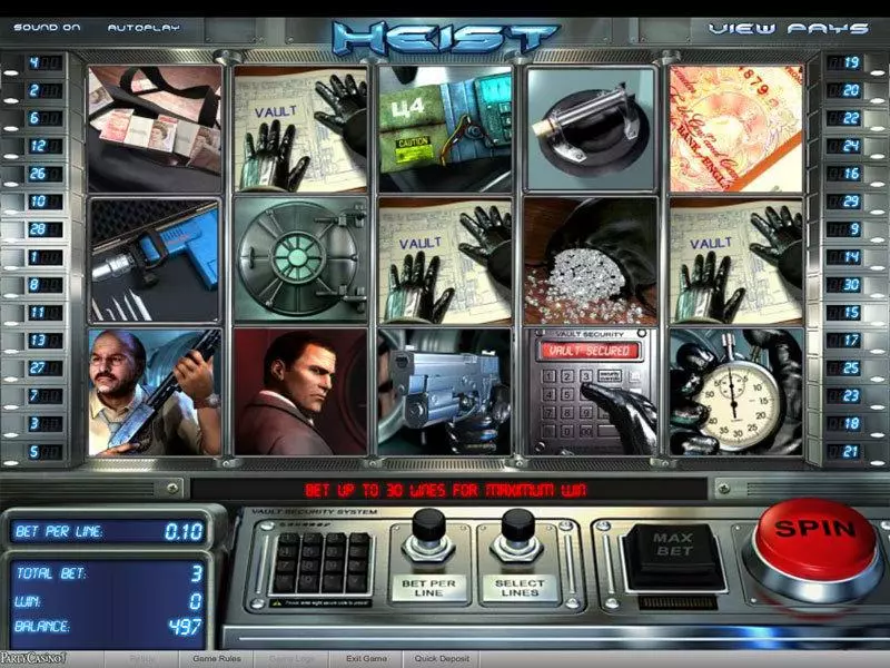 Heist  Real Money Slot made by BetSoft - Main Screen Reels