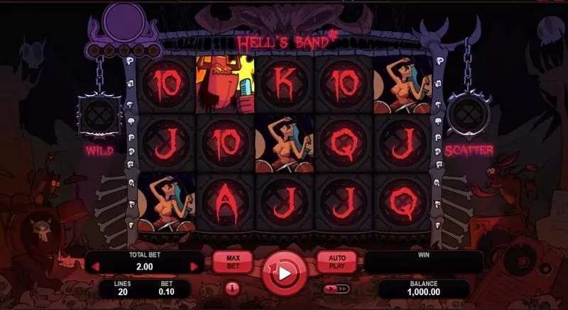 Hell's Band  Real Money Slot made by Booongo - Main Screen Reels